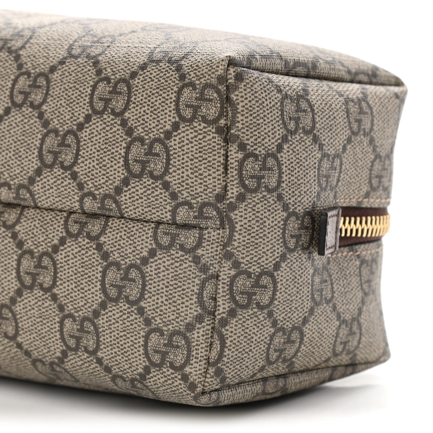 Soft GG Supreme Monogram Calfskin Medium Ophidia Cosmetic Case Beige Ebony New Acero
