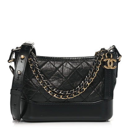 Chanel Aged Calfskin Quilted Small Gabrielle Hobo Black 1 of 10