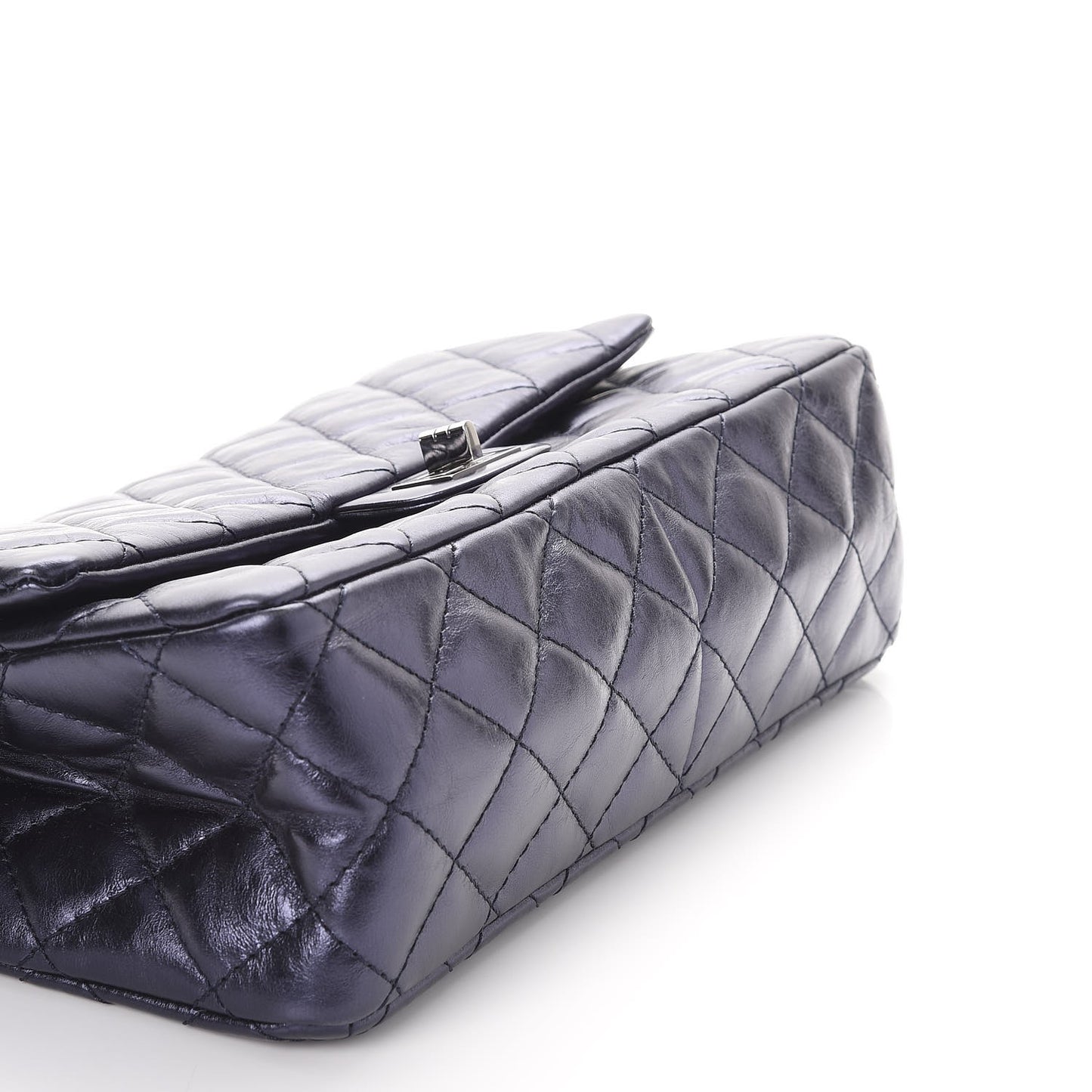 Metallic Calfskin Quilted 2.55 Reissue 226 Flap Dark Navy Blue