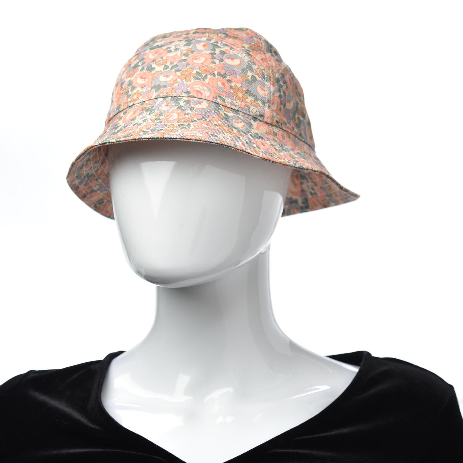 Gucci X LIBERTY OF LONDON Canvas Infinity Abbey Bucket Hat M Perfect Pink Ivory 2 of 8