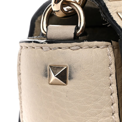 Valentino Garavani Grained Calfskin Rockstud Top Handle Flap Shoulder Bag Light Ivory 17 of 20