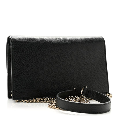Gucci Dollar Calfskin Interlocking G Chain Wallet Black 2 of 11