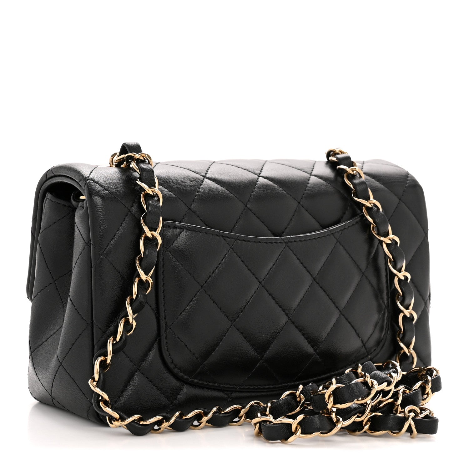 Chanel Lambskin Quilted Mini Rectangular Flap Black 3 of 12