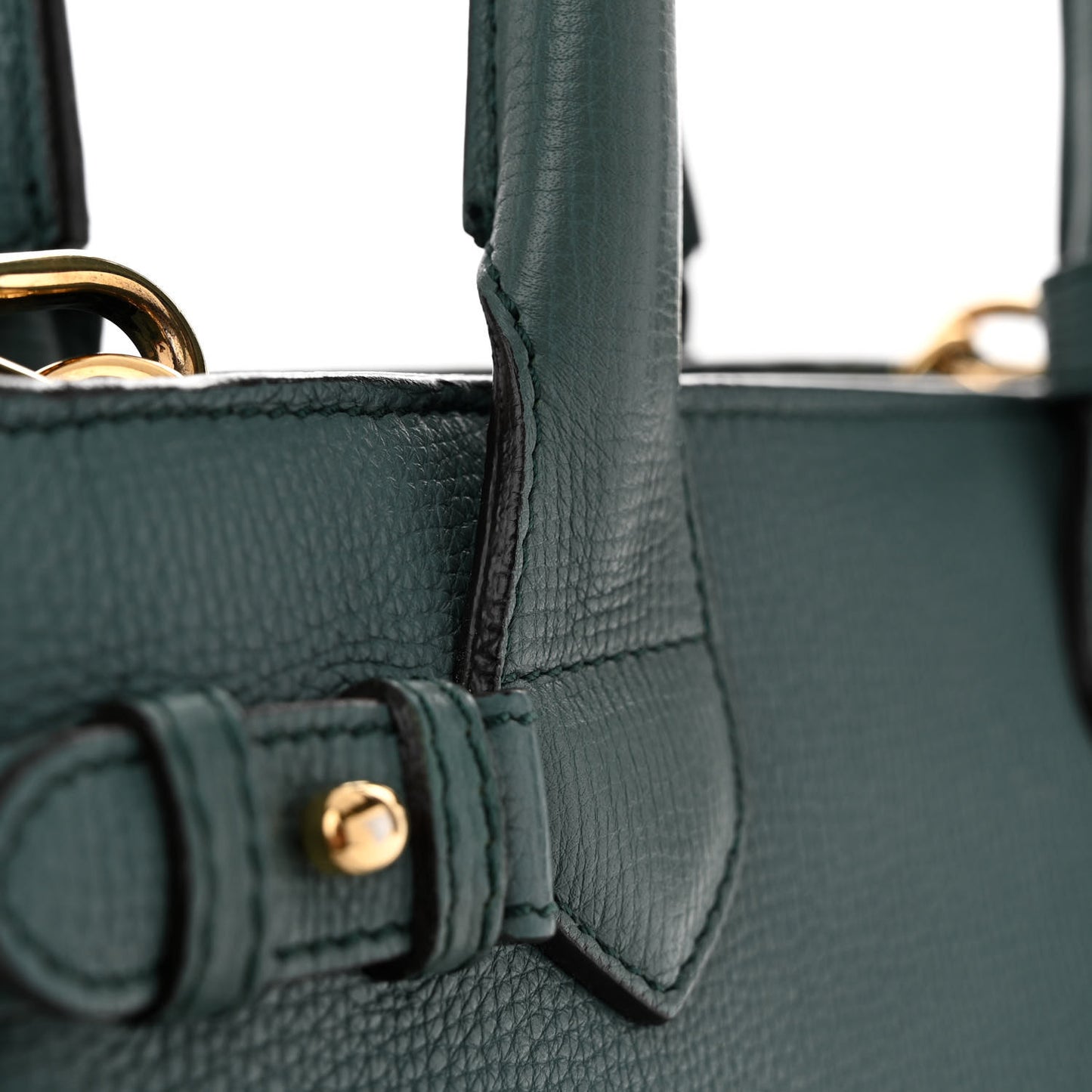 Grainy Calfskin House Check Small Banner Tote Smokey Green