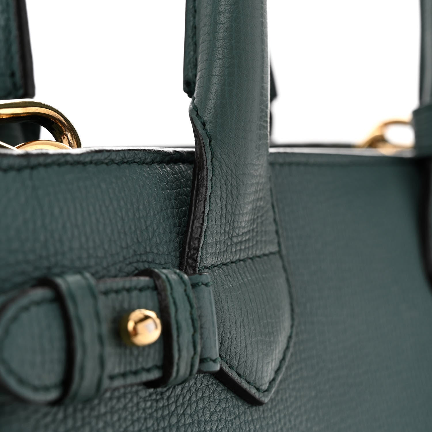Burberry Grainy Calfskin House Check Small Banner Tote Smokey Green 10 of 10