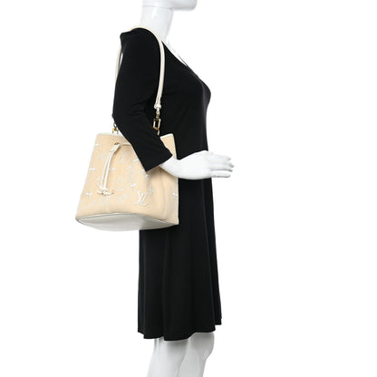 Louis Vuitton Cotton Monogram Embroidered Neonoe MM Beige White 2 of 9