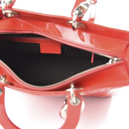 Christian Dior Patent Cannage Large Lady Dior Red 5 of 9