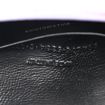 Balenciaga Metallic Calfskin Crocodile Embossed Hourglass Top Handle Bag Mini with Chain Lilac 7 of 10