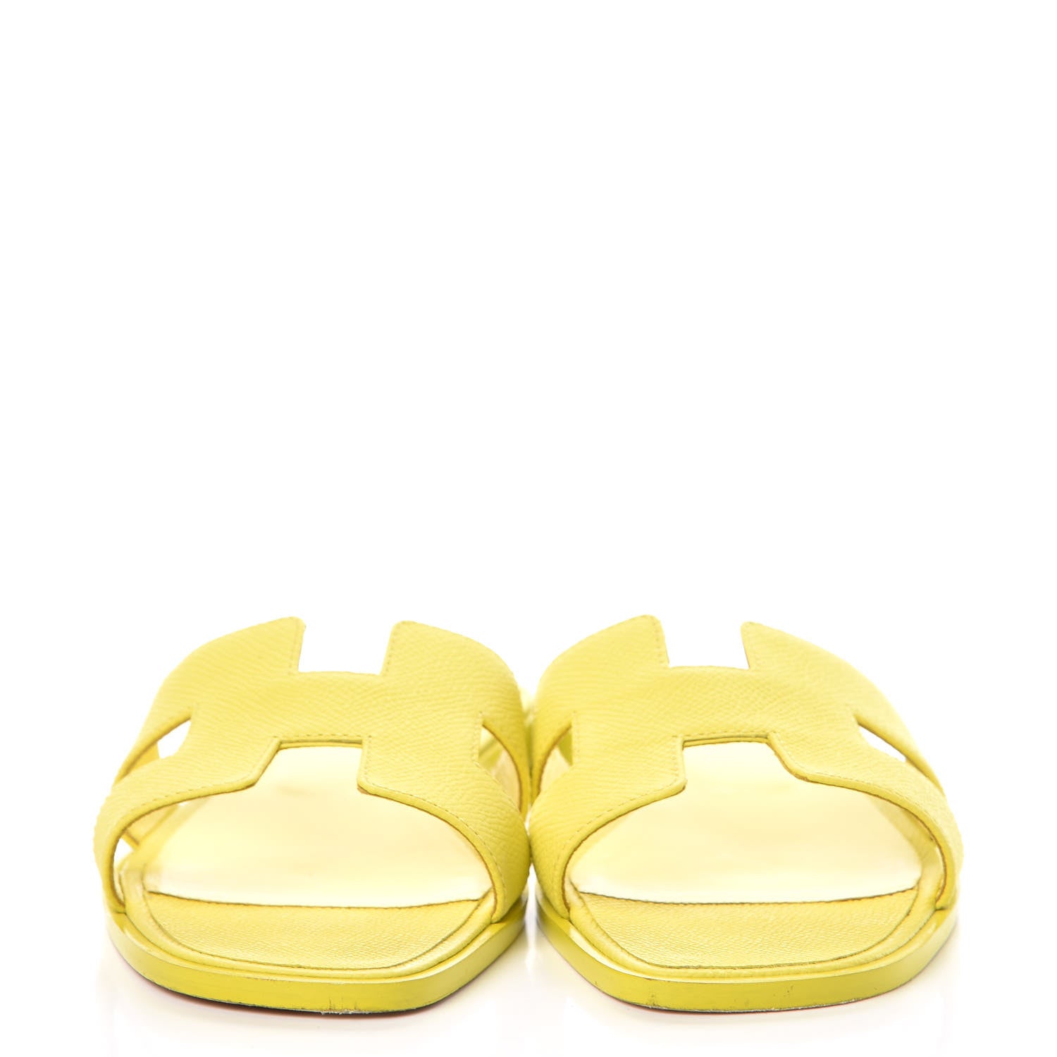 Hermes Epsom Oran Sandals 38 Jaune Pollen 2 of 14