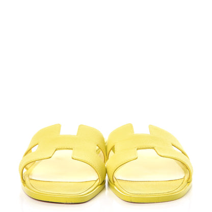 Hermes Epsom Oran Sandals 38 Jaune Pollen 2 of 14