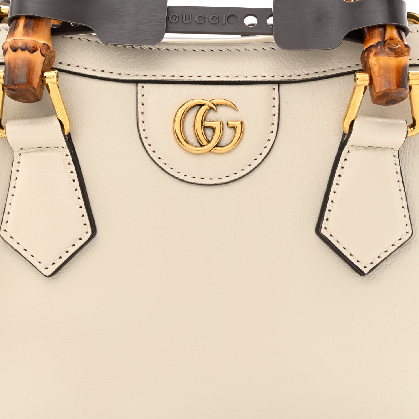 Wonka Grain Calfskin Mini Diana Tote Bag Mystic White