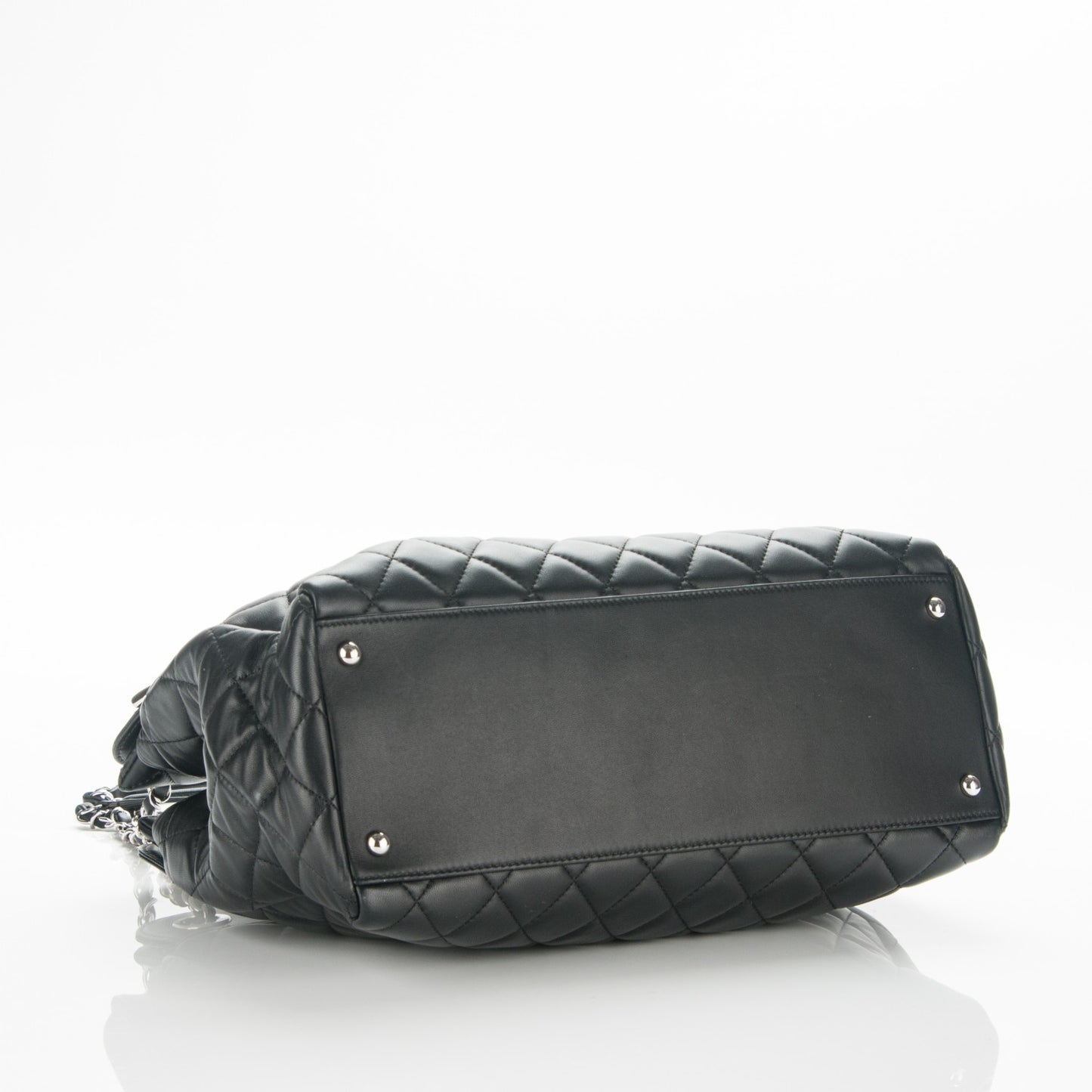 Lambskin Quilted 7 Large Tote Black