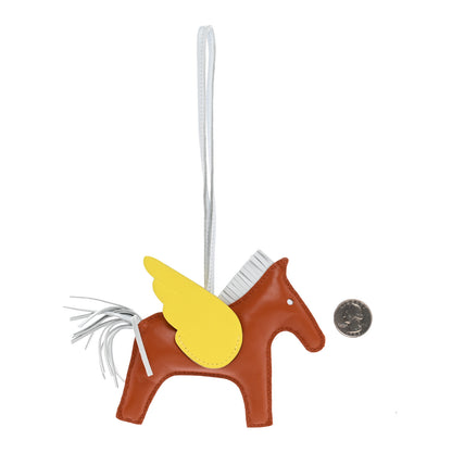 Hermes Milo Lambskin Grigri Rodeo Pegase Horse Bag Charm MM Cornaline 2 of 7