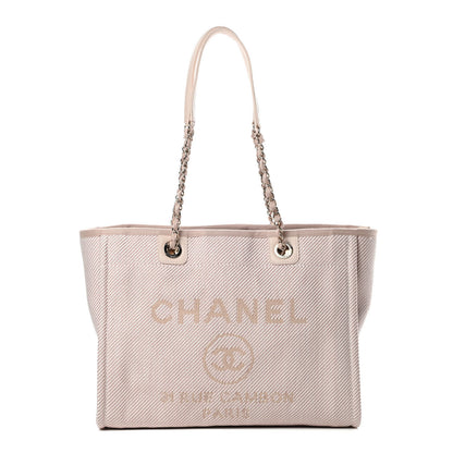 Chanel Mixed Fibers Calfskin Small Deauville Tote Beige 1 of 10