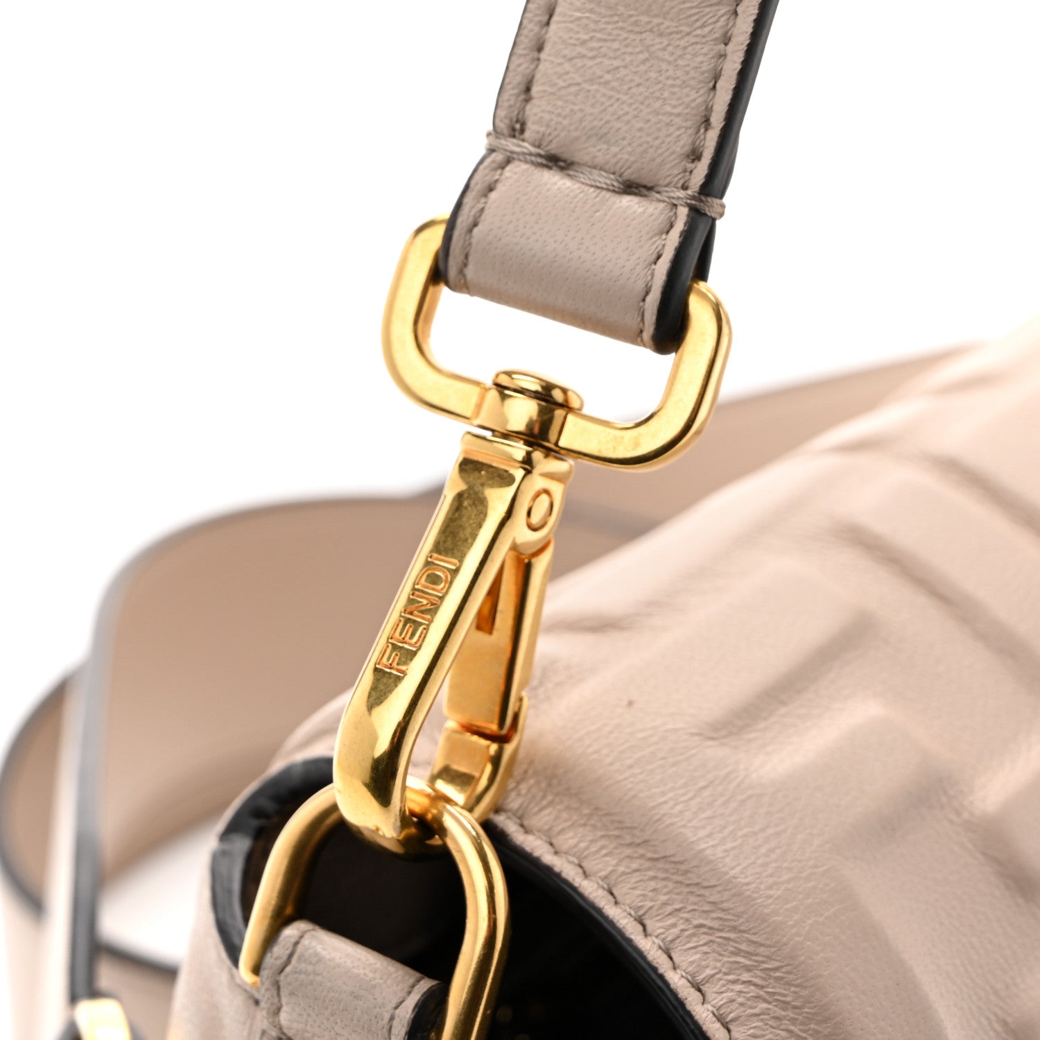 Fendi Nappa FF 1974 Embossed Baguette Camelia 12 of 14