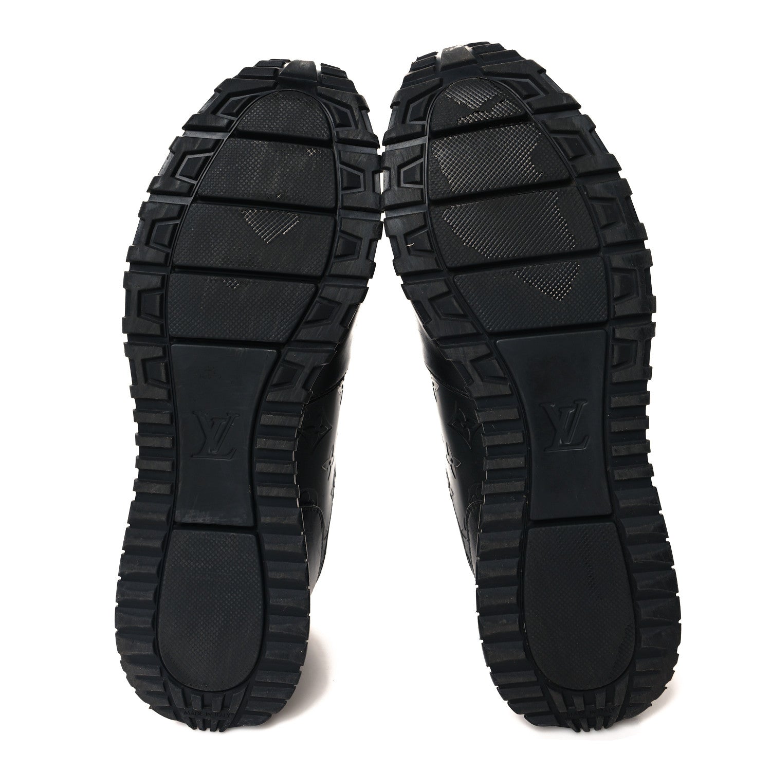 Louis Vuitton Iridescent Textile Monogram Calfskin Mens Run Away Sneakers 10 Black 5 of 9