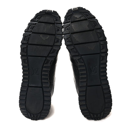 Louis Vuitton Iridescent Textile Monogram Calfskin Mens Run Away Sneakers 10 Black 5 of 9