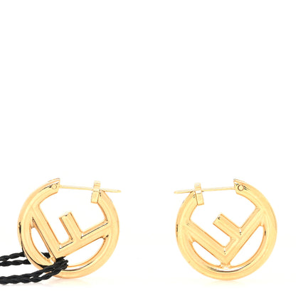 Fendi Metal FF Hoop Earrings Gold 1 of 5