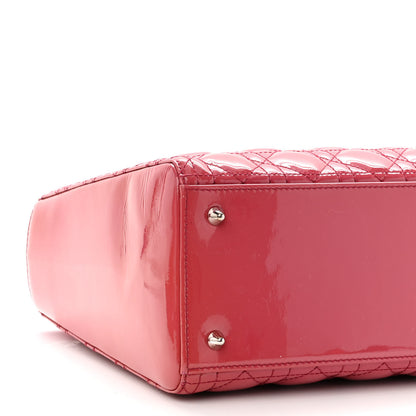 Christian Dior Patent Cannage Medium Lady Dior Pink 8 of 11