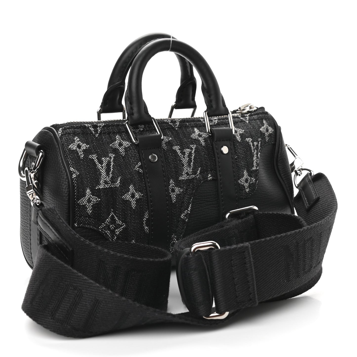 X NIGO Taurillon Monogram Denim Drip Keepall XS Black