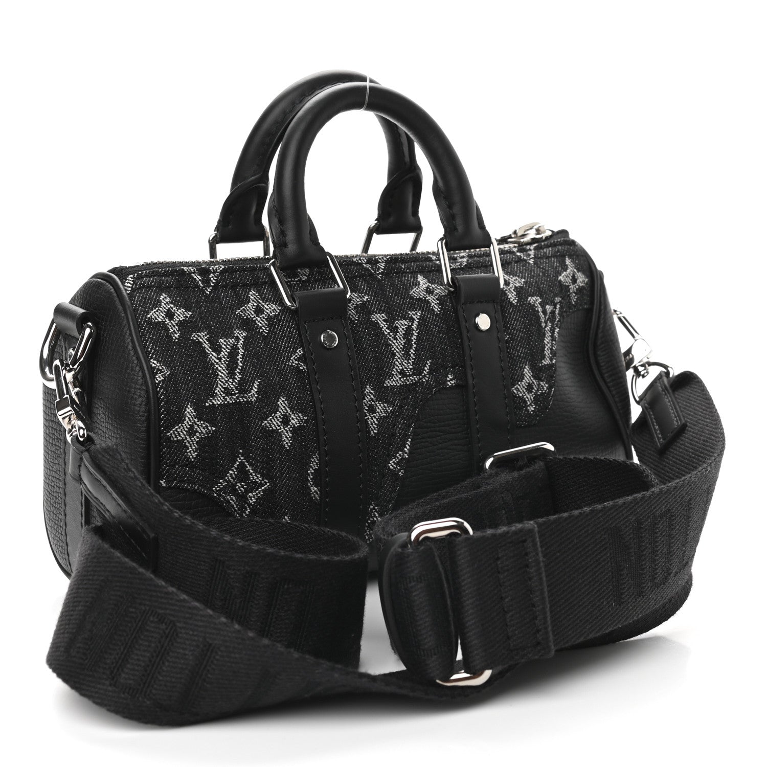 Louis Vuitton X NIGO Taurillon Monogram Denim Drip Keepall XS Black 3 of 8