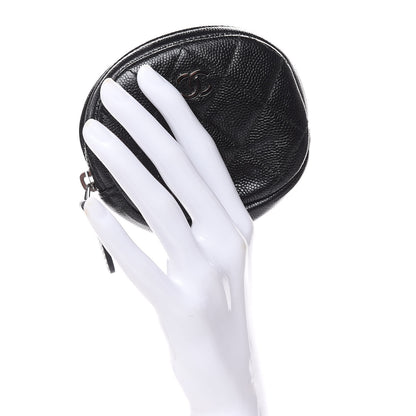 Chanel Iridescent Caviar Quilted Zip Around Classic Coin Purse Black 2 of 7