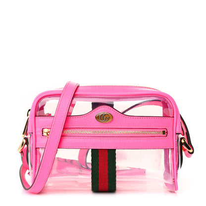 Gucci Vinyl Web Mini Ophidia Transparent Shoulder Bag Fluorescent Fuchsia 1 of 9