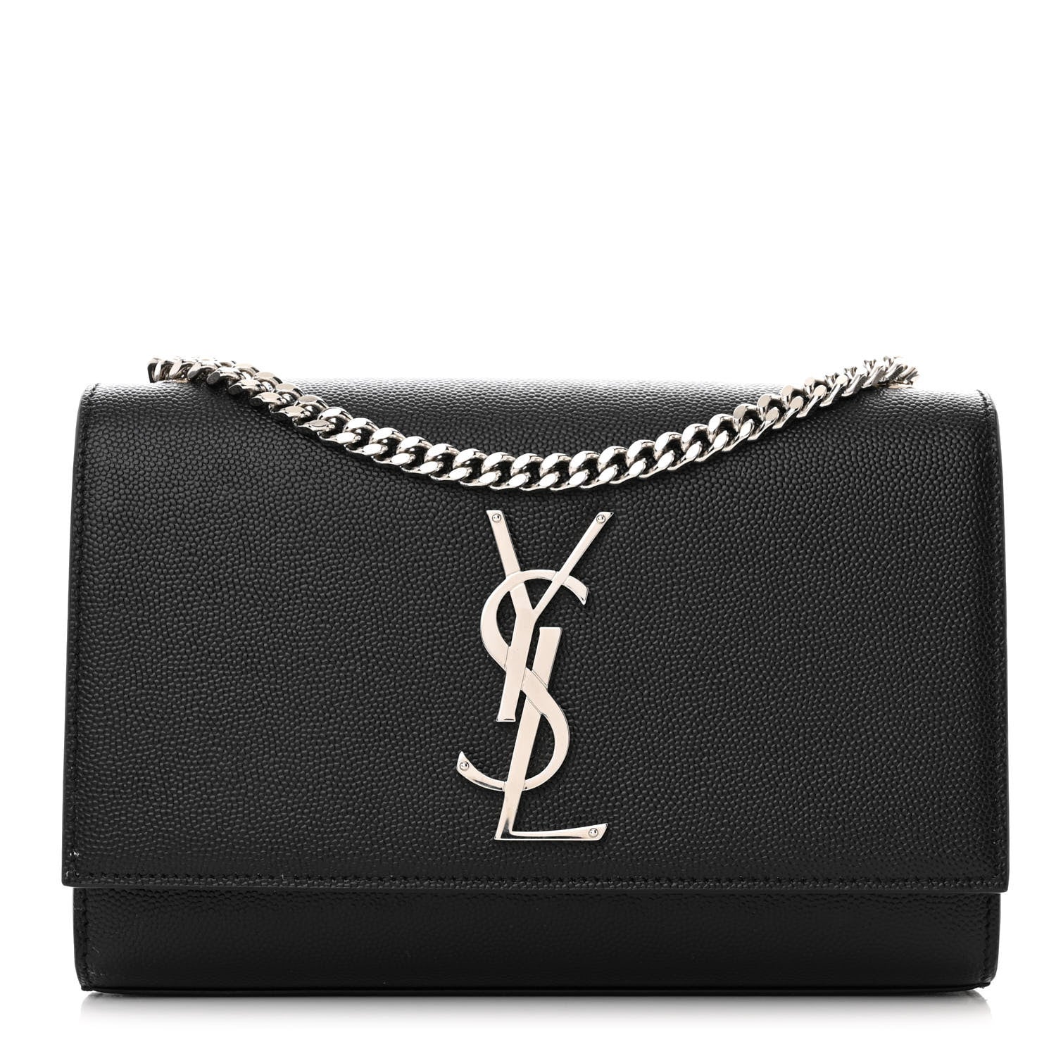 Saint Laurent Grain De Poudre Small Monogram Kate Satchel Black 1 of 11
