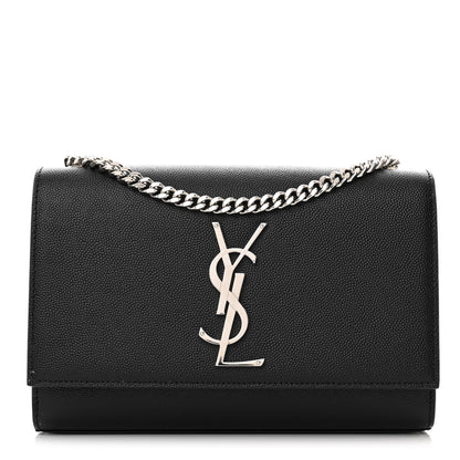 Saint Laurent Grain De Poudre Small Monogram Kate Satchel Black 1 of 11