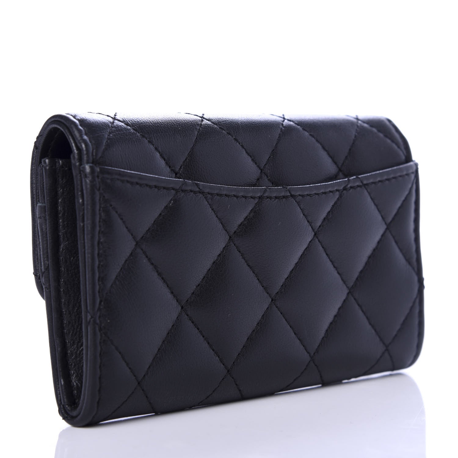 Chanel Lambskin Quilted Flap Card Holder Black 3 of 9