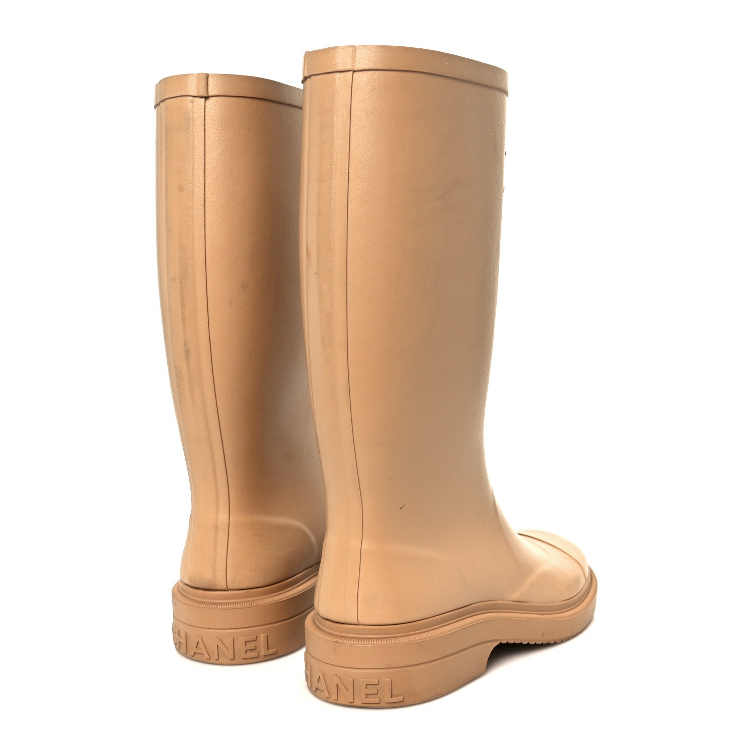 Chanel Caoutchouk CC High Boots 37 Beige 1794530 – FASHIONPHILE