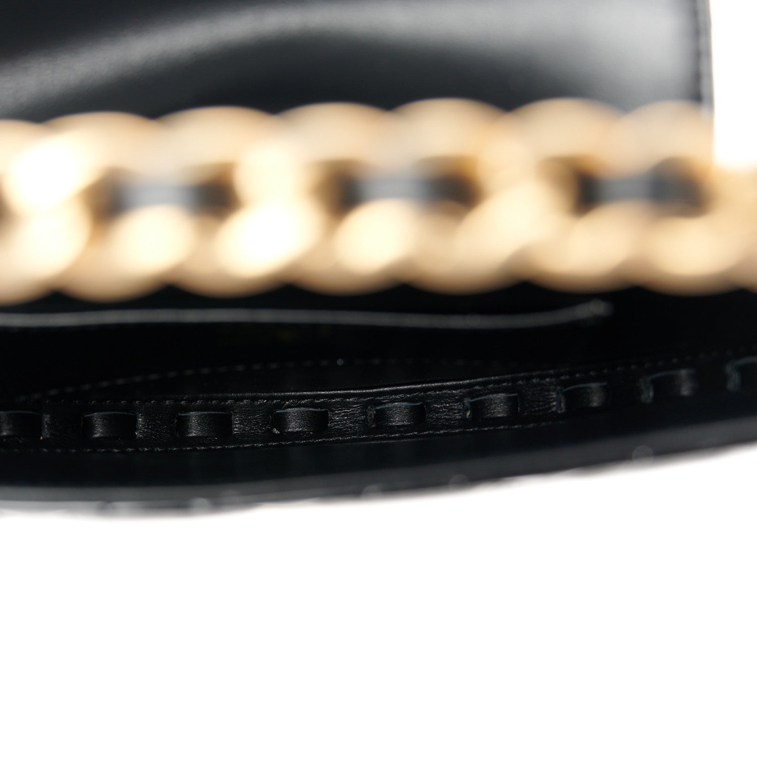 Chanel Patent Calfskin Quilted Chain Hoop Bag Black 5 of 11