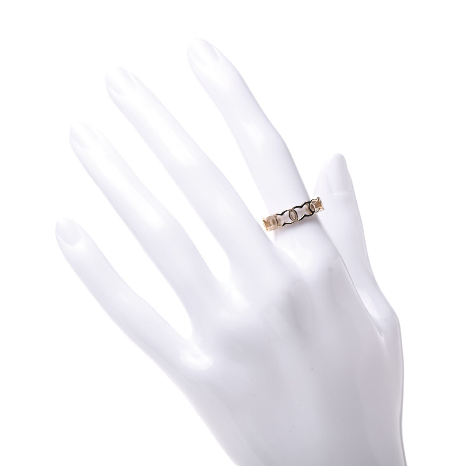 Chanel Metal Chain CC Ring 5 Gold 2 of 5