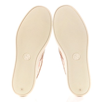 Gucci X MLB GG Monogram NY Yankees Embroidered Mens Slip On Sneakers 9 Beige Ruggine Rust 5 of 9
