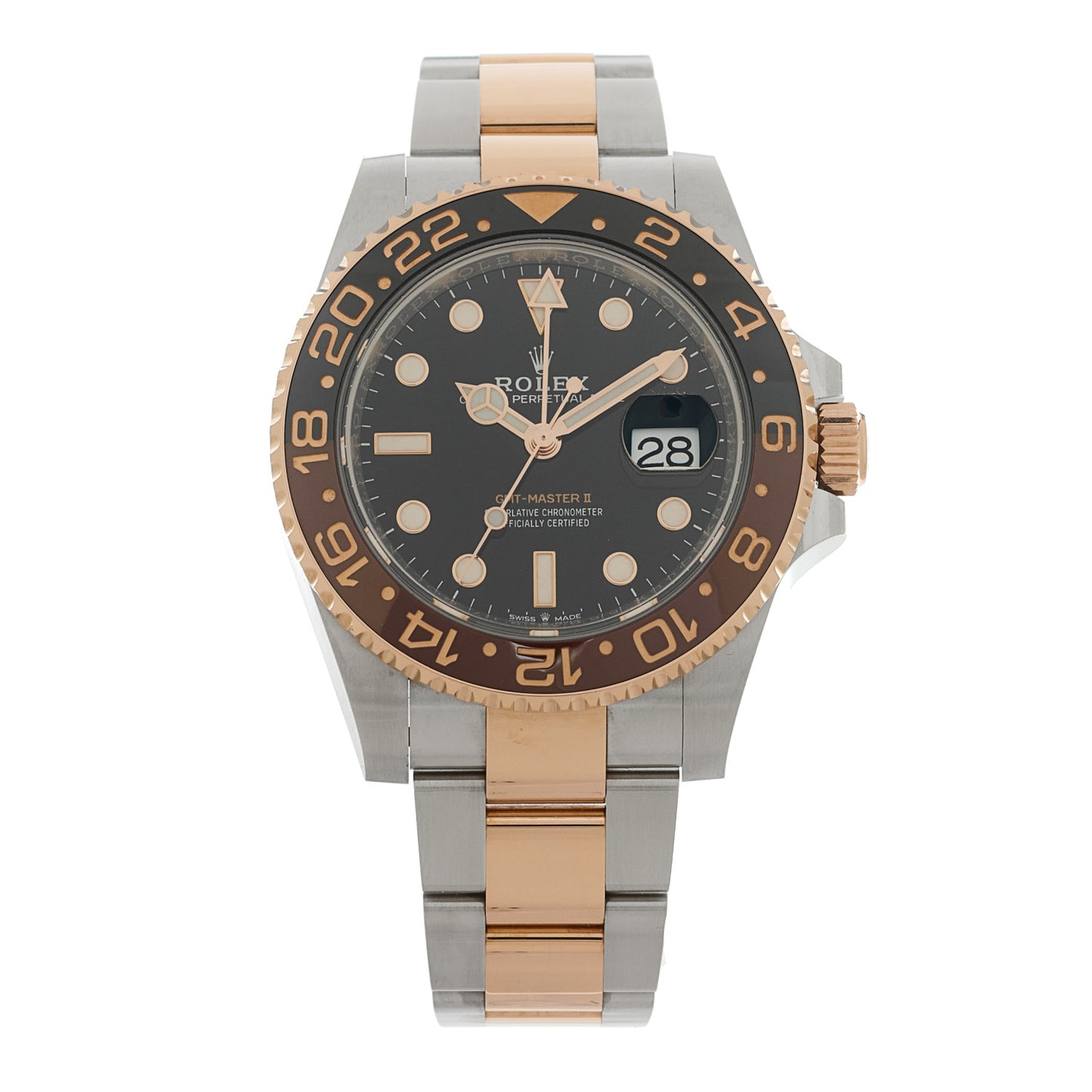 Stainless Steel 18K Everose Gold 40mm GMT-Master II Root Beer Watch 126711CHNR