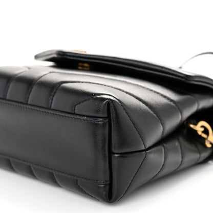 Saint Laurent Calfskin Y Quilted Monogram Toy Loulou Crossbody Bag Black 9 of 9