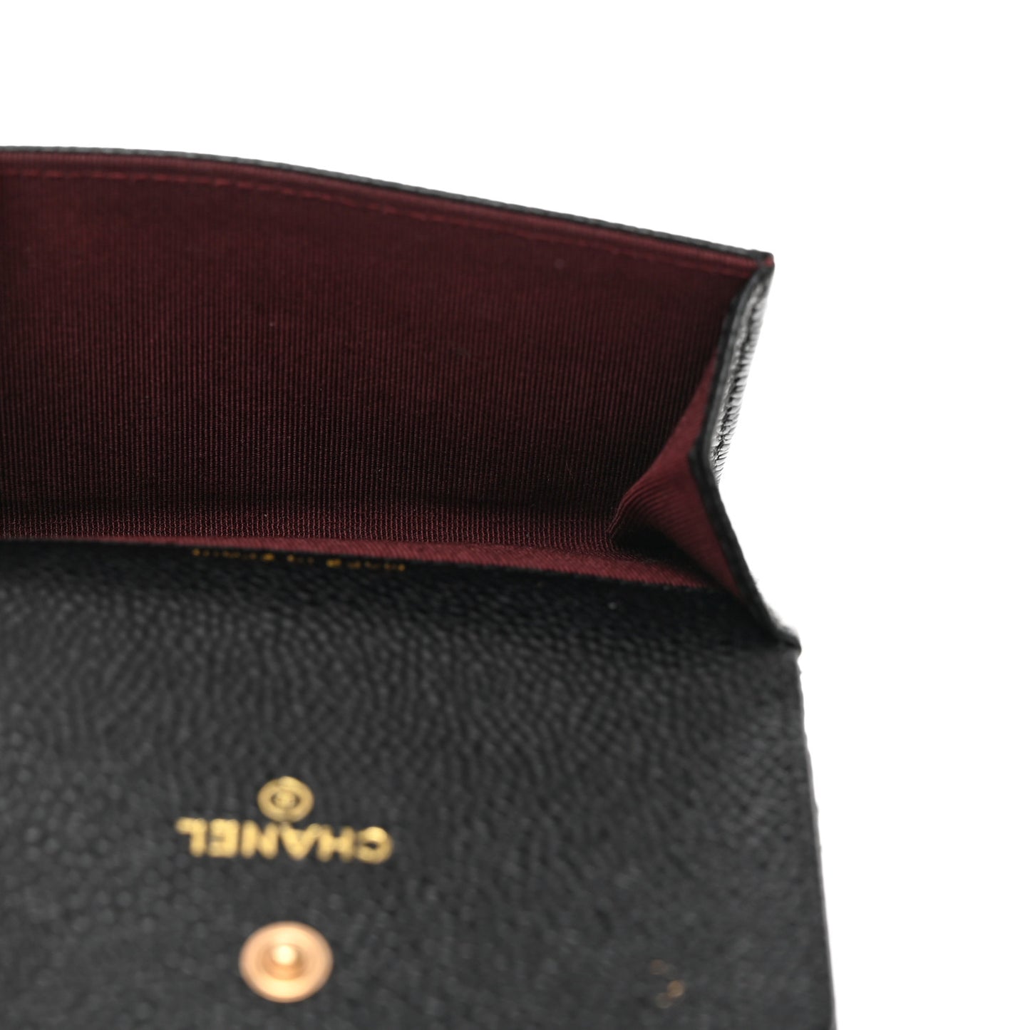 Caviar Quilted Flap Card Holder Black