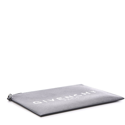 Givenchy Textured Coated Canvas Iconic Prints Flat Medium Clutch Bag Black 3 of 8