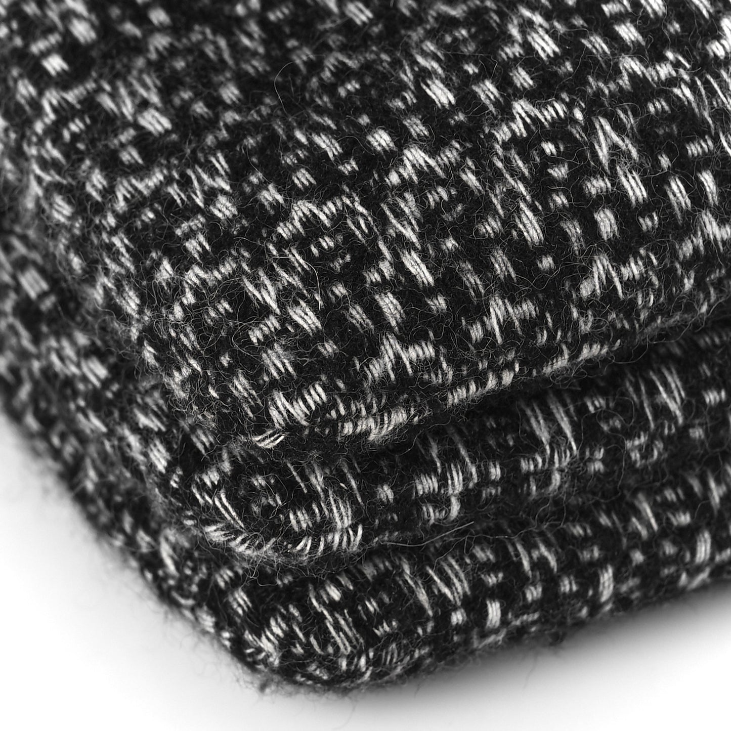 Sequin Tweed Icons Large Accordion 3 Flap Black