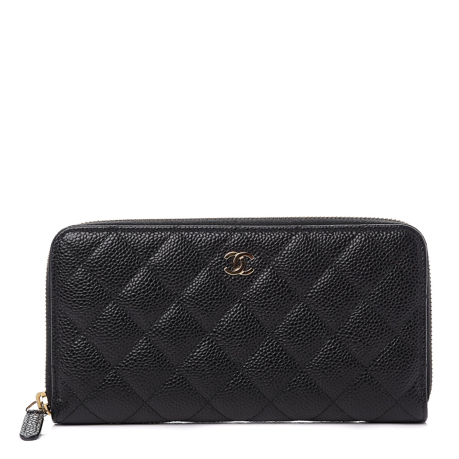 Chanel Caviar Quilted Large Gusset Zip Around Wallet Black 1 of 11
