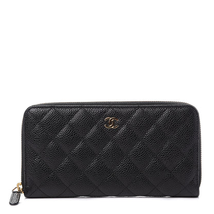 Chanel Caviar Quilted Large Gusset Zip Around Wallet Black 1 of 11