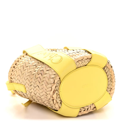 Chloe Raffia Smooth Calfskin Small Sense Basket Daffodil Yellow 4 of 9