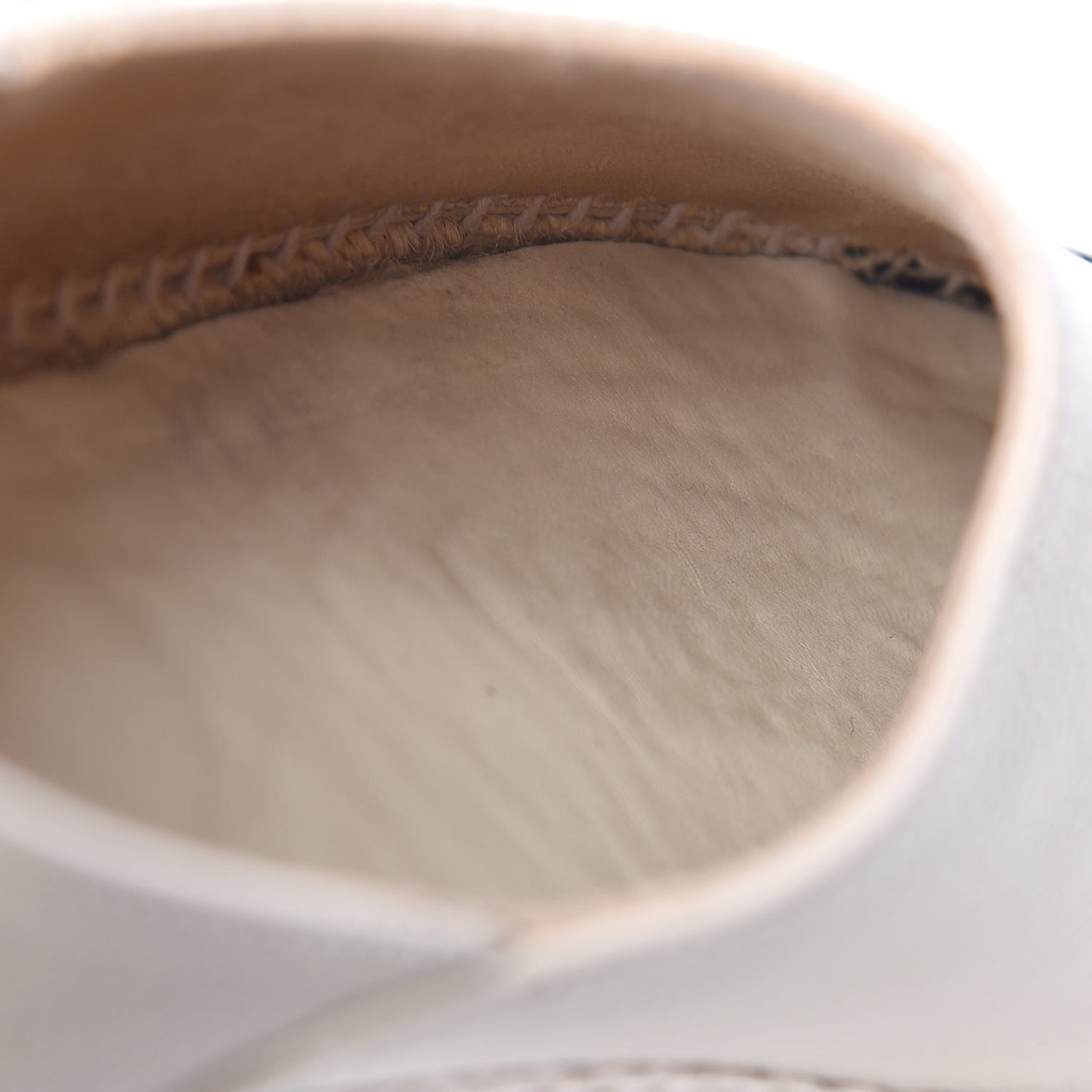 Grained Calfskin CC Espadrilles 39 Beige Black