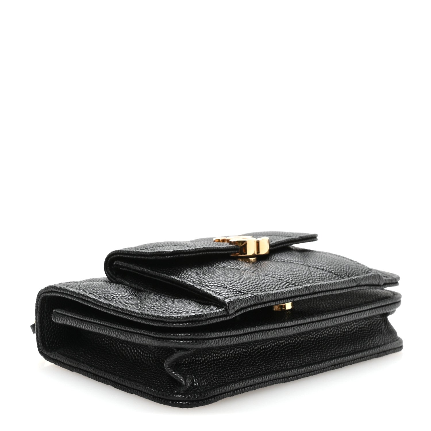 Chanel Caviar Quilted Pocket Twins Clutch With Chain  Black 3 of 11