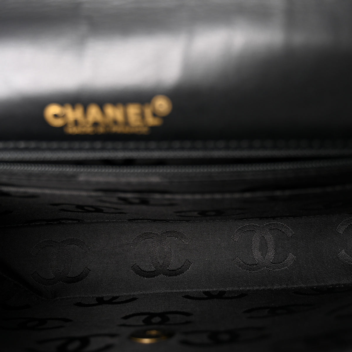 Calfskin Wild Stitch Jumbo Flap Black