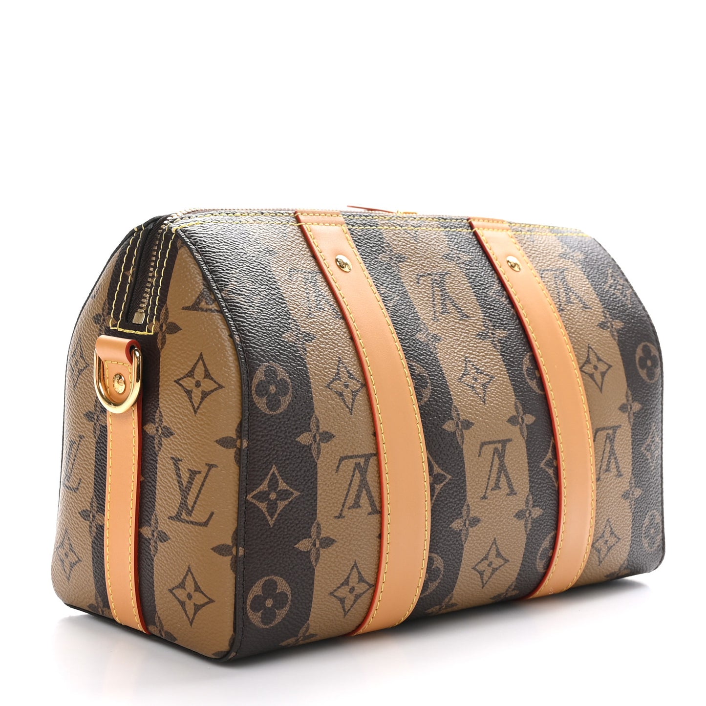 X NIGO Reverse Monogram Stripes City Keepall Bandouliere Brown