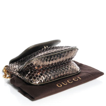 Gucci Python Small 1973 Chain Shoulder Bag Gunmetal 4 of 7