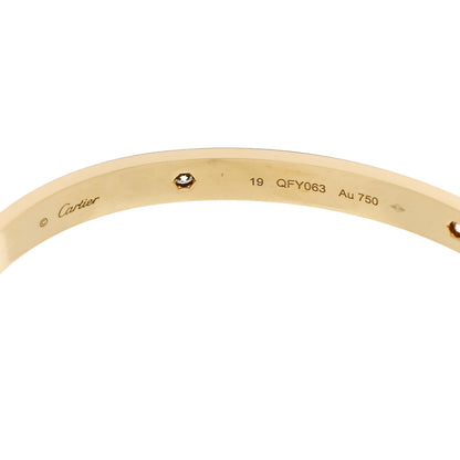 Cartier 18K Yellow Gold 4 Diamond LOVE Bracelet 19 6 of 9