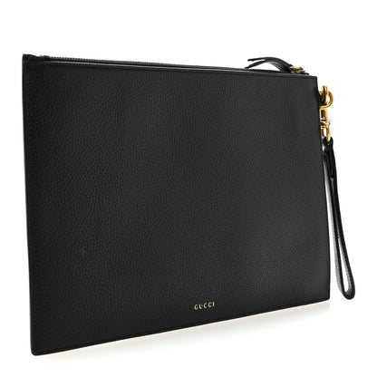 Gucci Calfskin Chinese Dragon Embroidered Zip Wristlet Pouch Multicolor Black 3 of 8