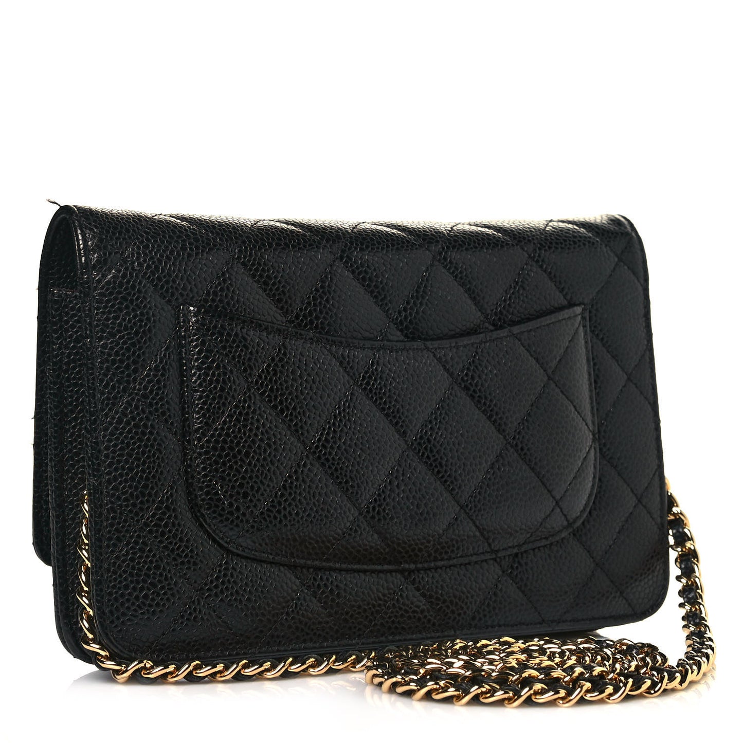 Caviar Quilted Wallet On Chain WOC Black